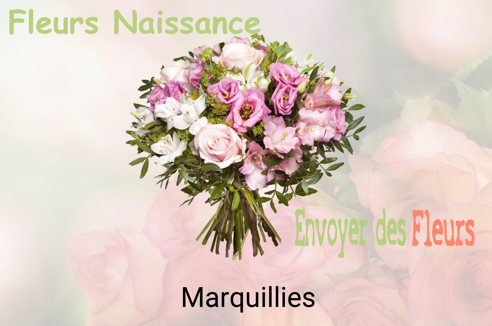 Bouquet de fleurs de naissance livré à Marquillies