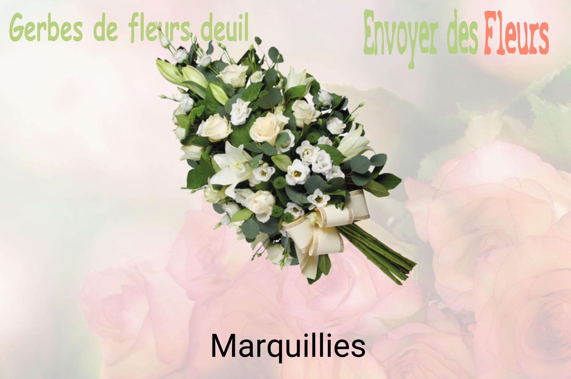 Gerbe de fleurs de deuil livrée à Marquillies
